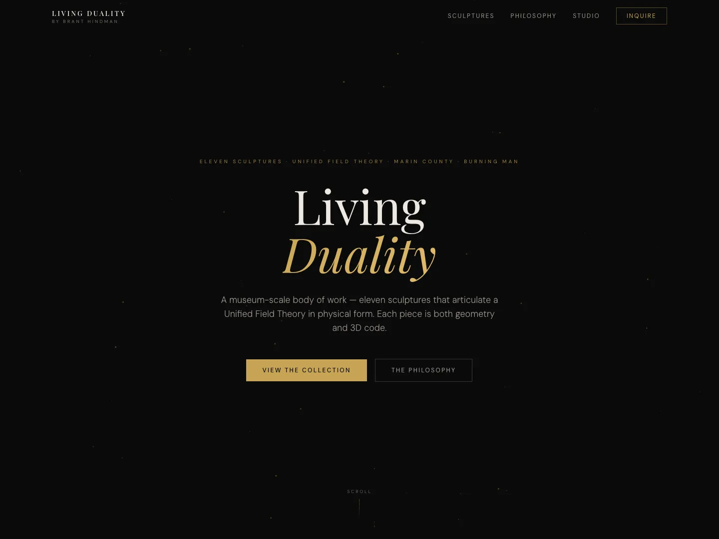Living Duality art studio website built by TheGoodSite.co