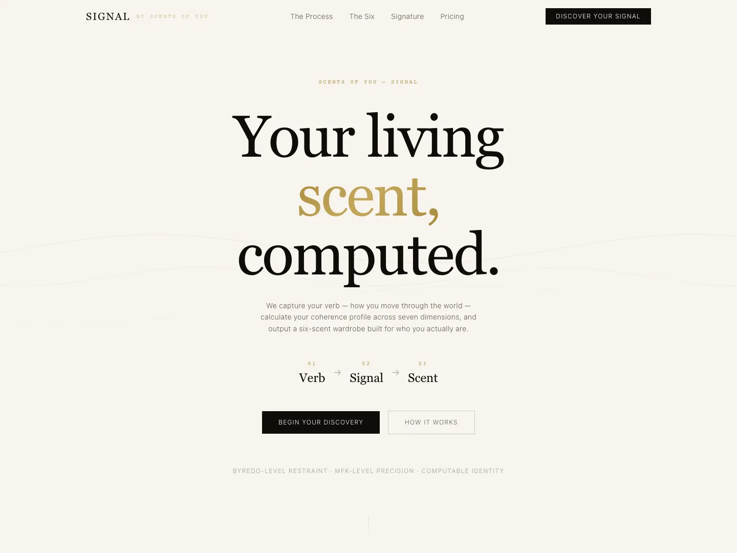SIGNAL by Scents of You website screenshot - built by TheGoodSite.co
